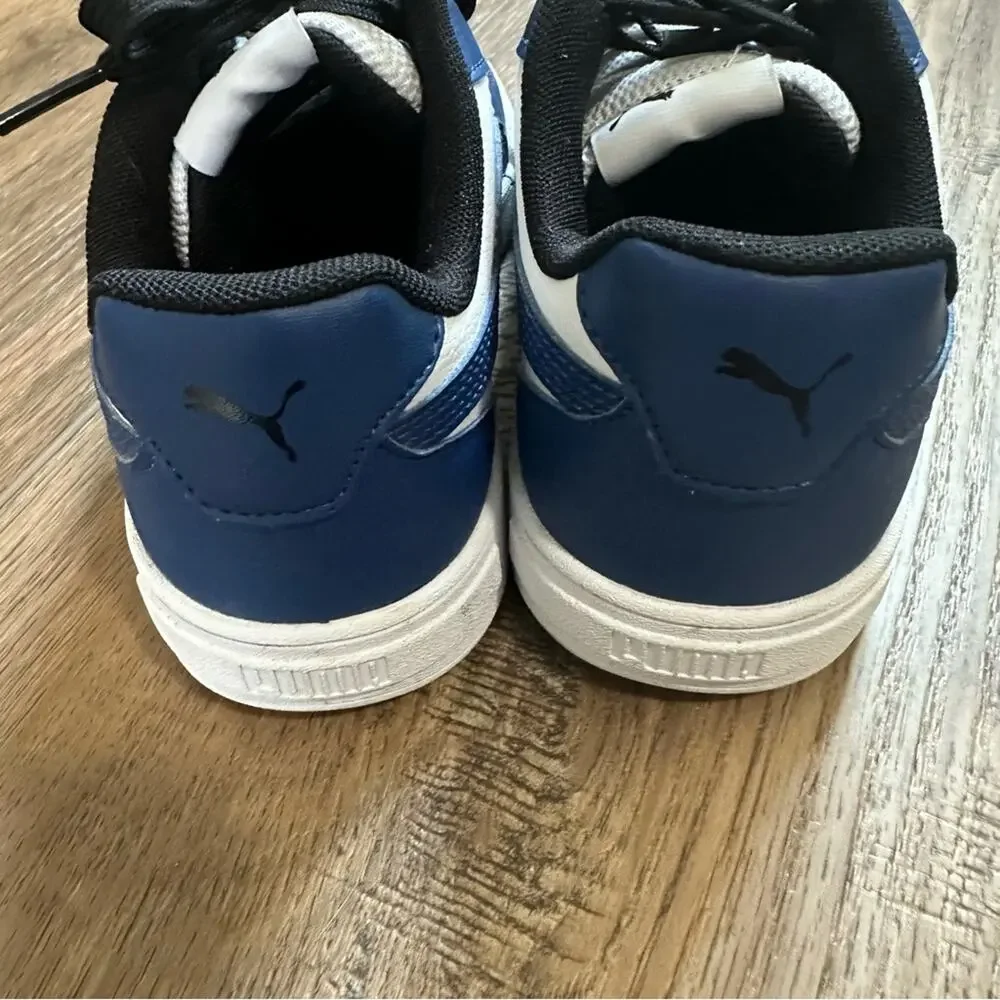 LIKE NEW!! Puma‎ Kid’s Athletic Shoes, Caven Jr. Blue White Black, Youth Size 1